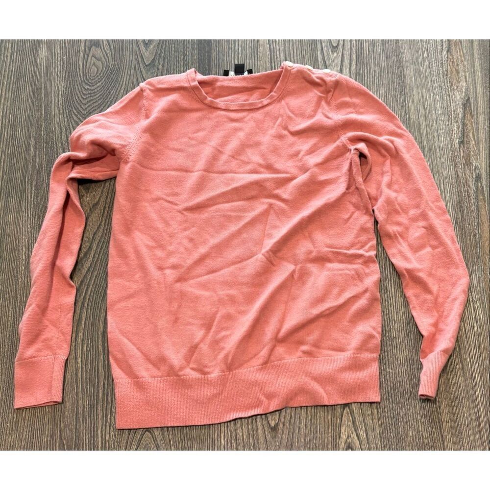 Ann Taylor Womens Knitted Sweater Crewneck Long Sleeve Pullover Pink Size S